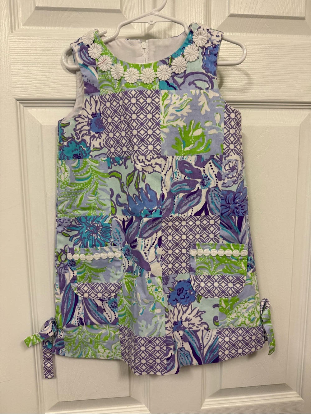 Lilly Pulitzer Lavender, Blue & Green Patchwork Sleeveless Dress